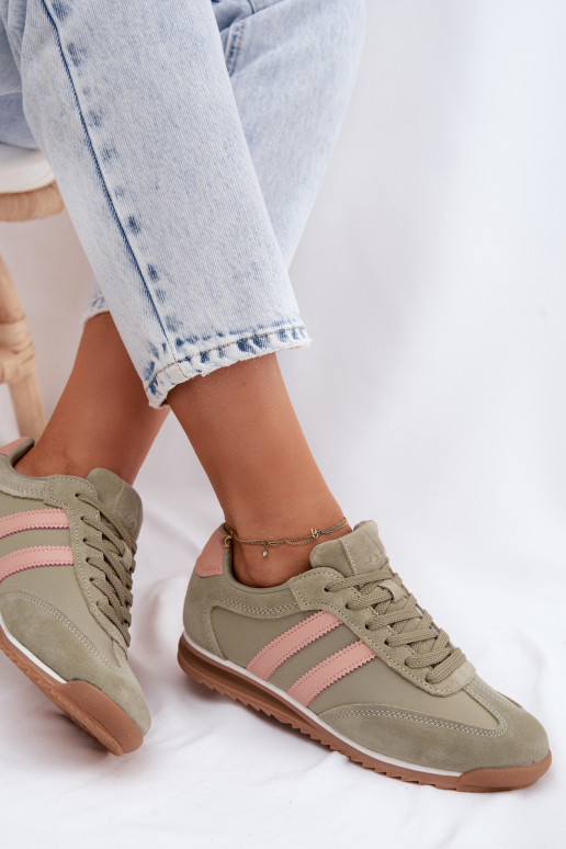 Groene dames sportschoenen van suede McArthur MA258IN