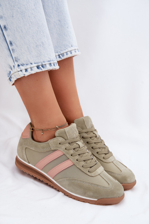 Groene dames sportschoenen van suede McArthur MA258IN