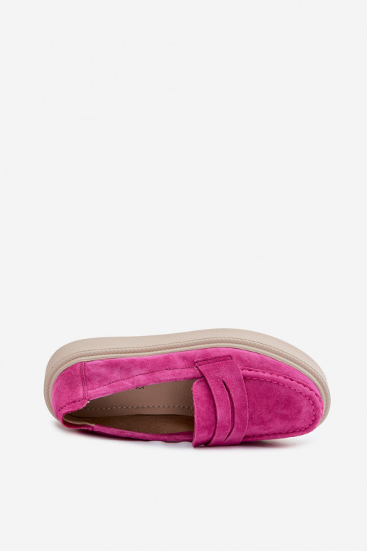 MocassinsOpturalnego van suèdeu met platform Vinceza 79594 roze