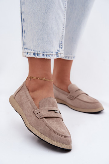 dames mocassinsImitacji van suèdeu Vinceza 62273 beige 2