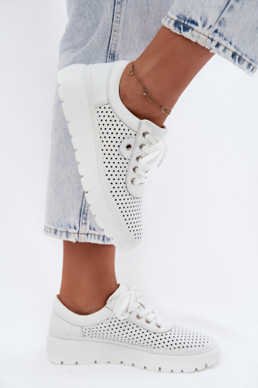 Leer met elementen van opengeInerkt schoenen Dames Vinceza 79629 Initte kleur