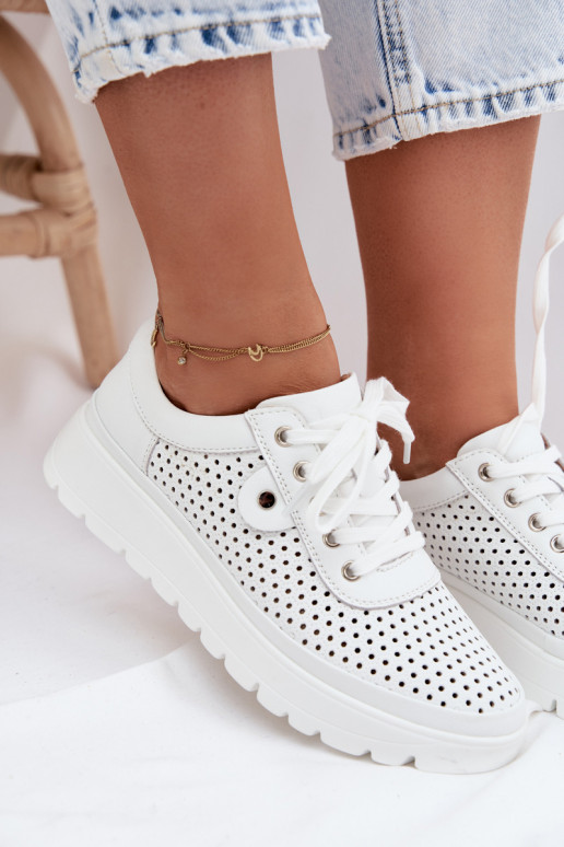 Leer met elementen van opengeInerkt schoenen Dames Vinceza 79629 Initte kleur