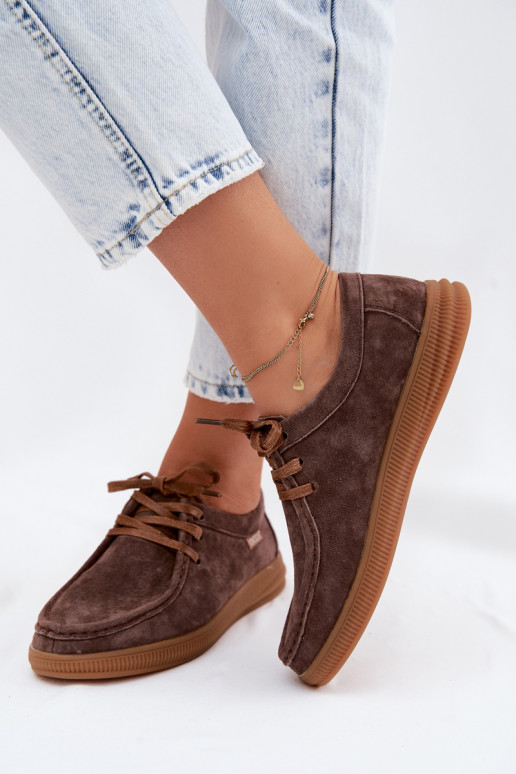 Bruine faux suede schoenen Vinceza 95391