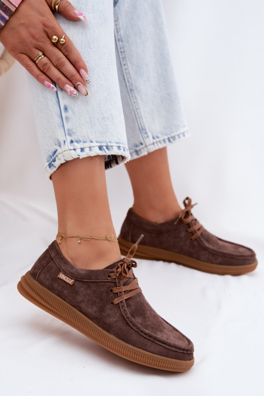 Bruine faux suede schoenen Vinceza 95391