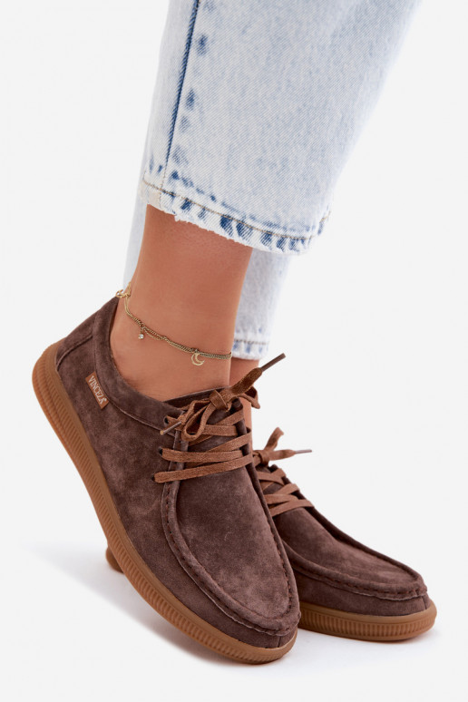 Bruine faux suede schoenen Vinceza 95391