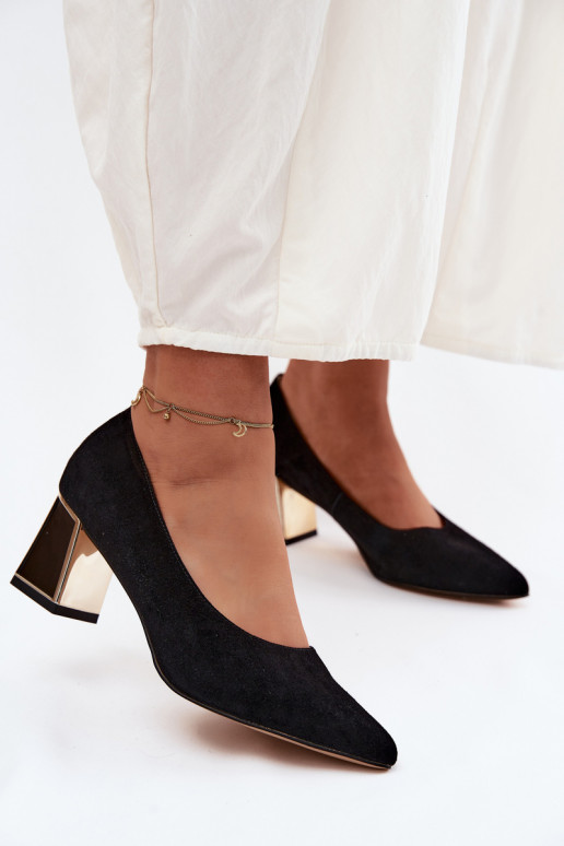 Zwarte faux suede hakken Vinceza 66921