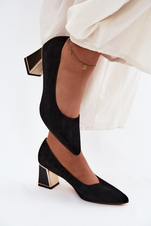 Zwarte faux suede hakken Vinceza 66921