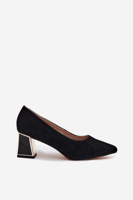 Zwarte faux suede hakken Vinceza 66921