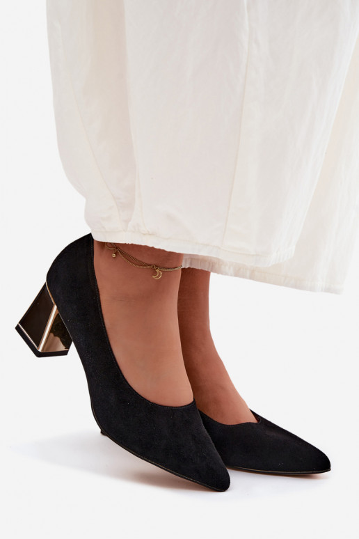 Zwarte faux suede hakken Vinceza 66921