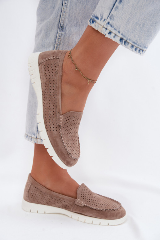 dames mocassinsOpturalnego van suèdeu Vinceza 95360 beige