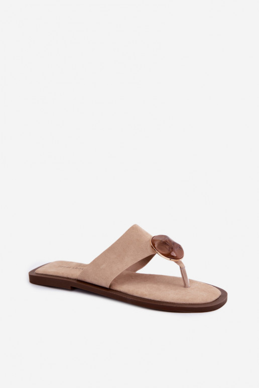 gelijk aan Slippers Slippers Dames met ornamenten van eco-suèdeoIne beige Selvessa