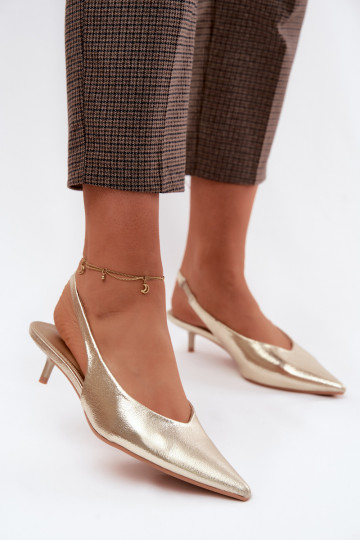 Dames sandalenImitacji Skóry met hakken gouden kleur Averelle 2