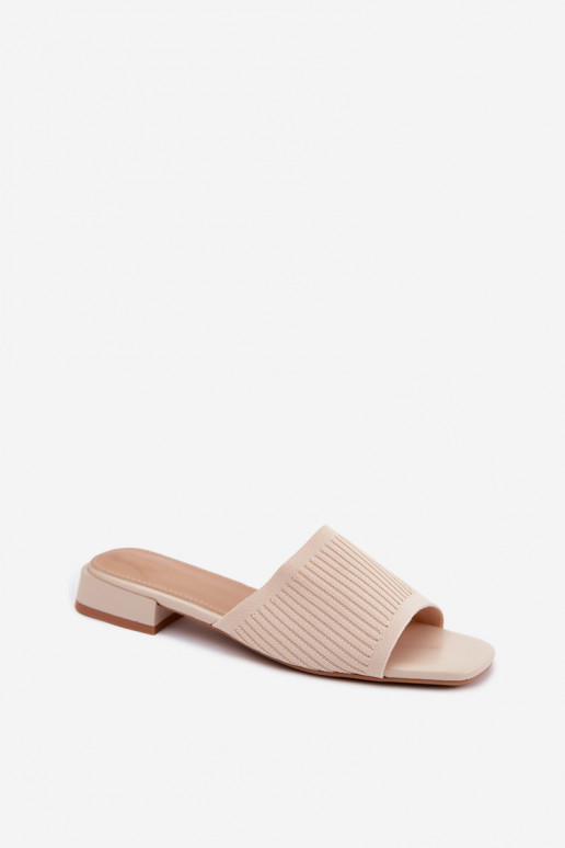 Ivory dames slippers met brede hakken Belissea