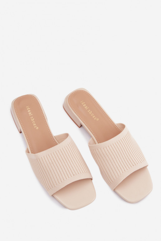 Ivory dames slippers met brede hakken Belissea