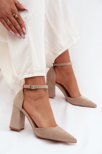 Schoenen met hakkenImitacji van suèdeu beige Selvra