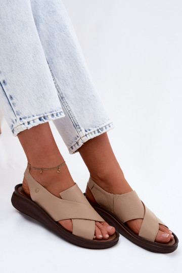 Zazoo 40392 dames sandalen in cappuccino