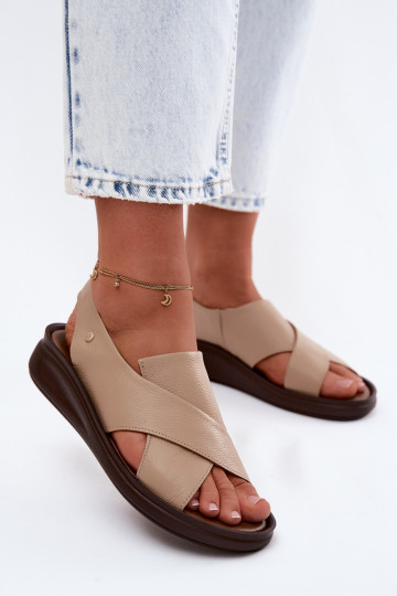 Zazoo 40392 dames sandalen in cappuccino 2