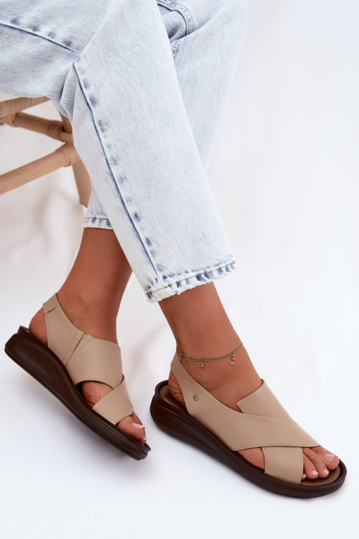 Zazoo 40392 dames sandalen in cappuccino