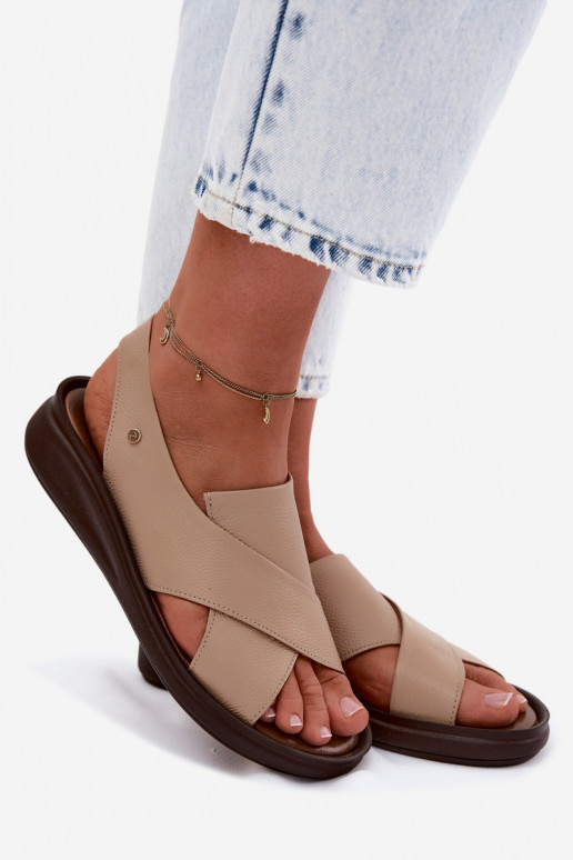 Zazoo 40392 dames sandalen in cappuccino