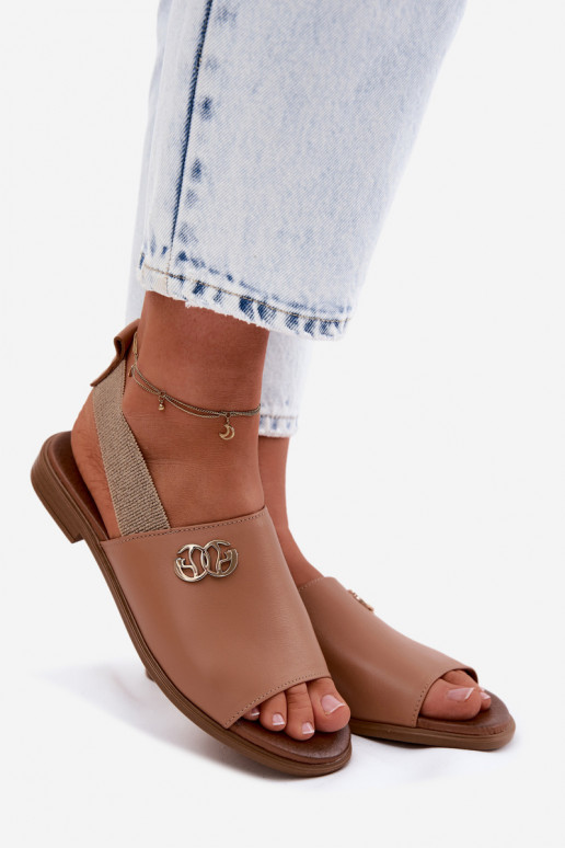 Dames sandalen Ze gouden kleurm Detalem Zazoo 40473 bruine kleur