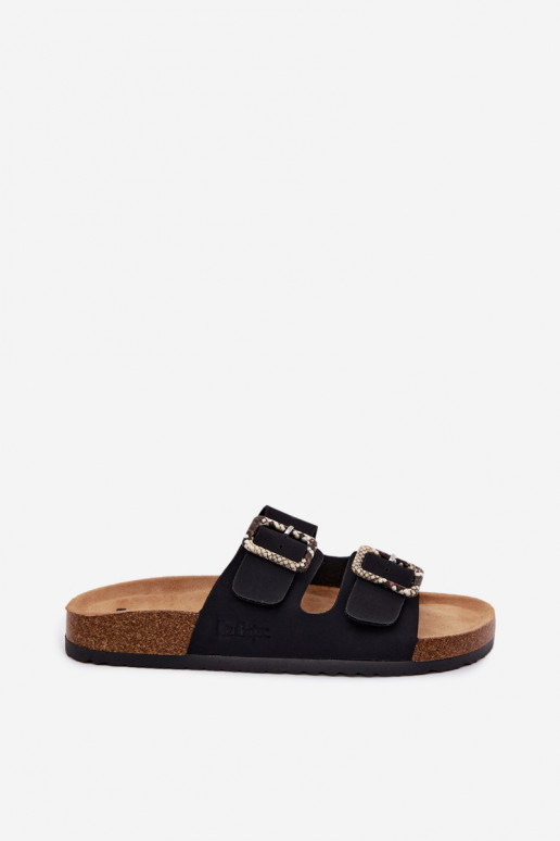 Dames slippers met gespen Lee Cooper LCIN-26-35-4450L in zwart