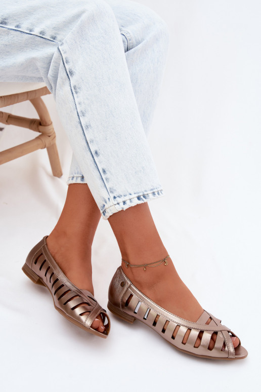 Leer OpengeInerkte ballerinas Het heeftciejka P7540-25 gouden kleur