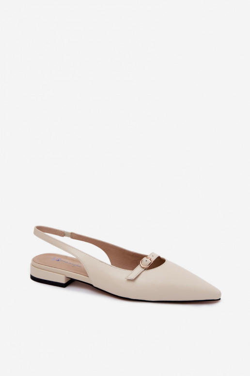 Dames sandalen met brede hakken Tai turiciejka K7449-22 ivoorkleur