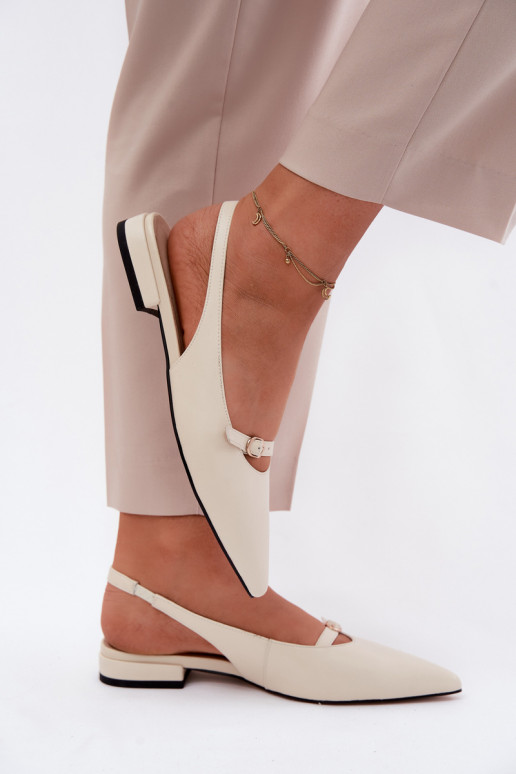 Dames sandalen met brede hakken Tai turiciejka K7449-22 ivoorkleur