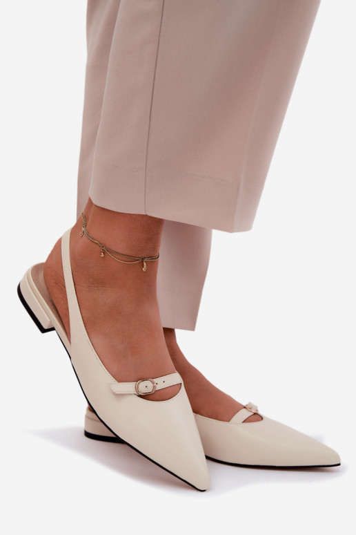 Dames sandalen met brede hakken Het heeftciejka K7449-22 ivoor