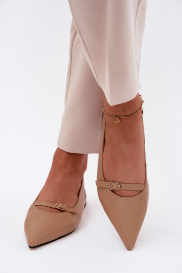 Dames sandalen met brede hakken Het heeftciejka K7449-04 beige 2