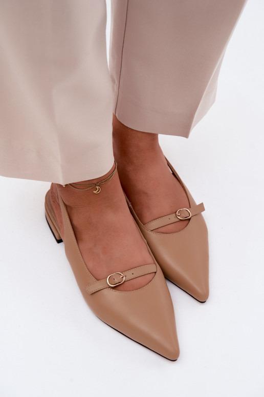 Dames sandalen met brede hakken Het heeftciejka K7449-04 beige