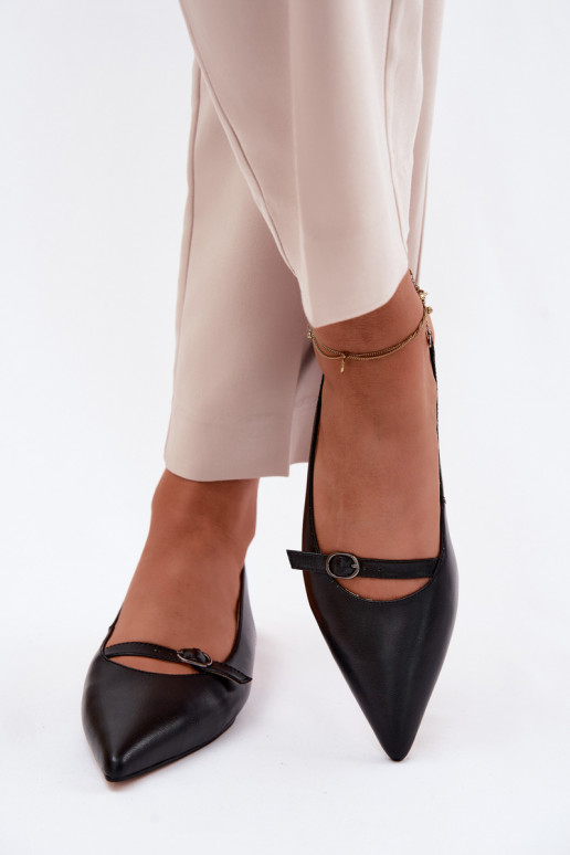 Dames sandalen met brede hakken Tai turiciejka K7449-01 zwart