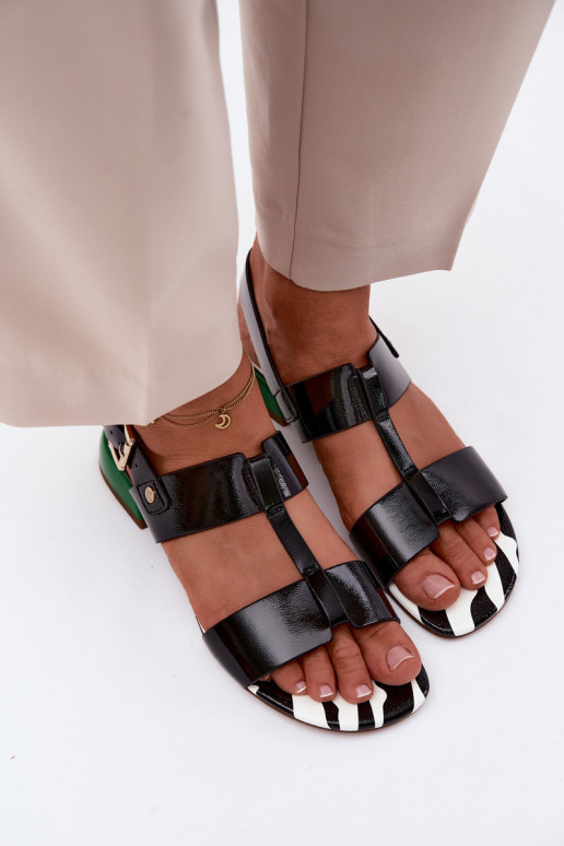 Dames sandalen met lak effect Tai turiciejka K7455-01 zwart