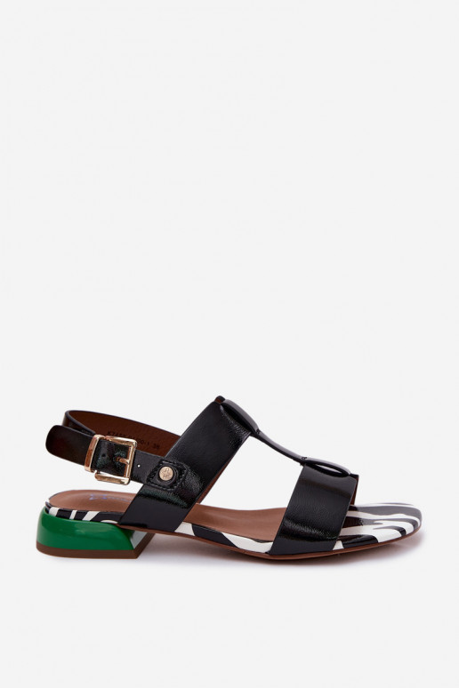 Dames sandalen met lak effect Tai turiciejka K7455-01 zwart