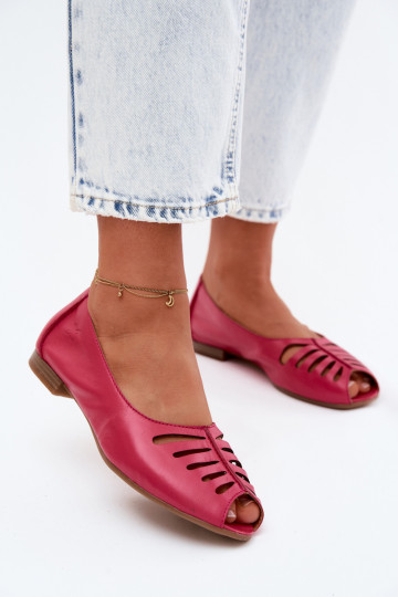 OpengeInerkte ballerinasOpturalnej Skóry Het heeftciejka P7541-15 roze 2