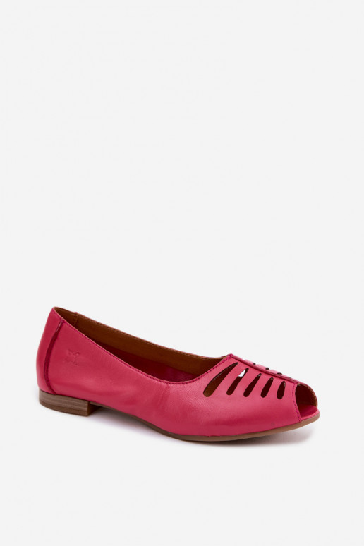 Ażurowe ballerina's van faux leer Tai turiciejka P7541-15 roze