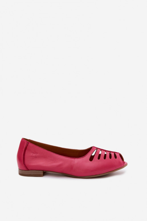 Ażurowe ballerina's van faux leer Tai turiciejka P7541-15 roze