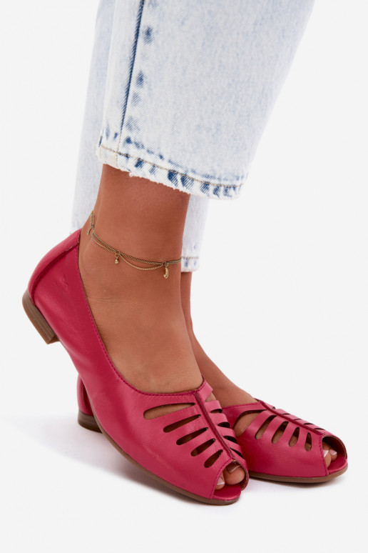 Ażurowe ballerina's van faux leer Tai turiciejka P7541-15 roze