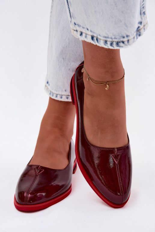 Leer Gelakte ballerinas Het heeftciejka K7463-23 bordeaux