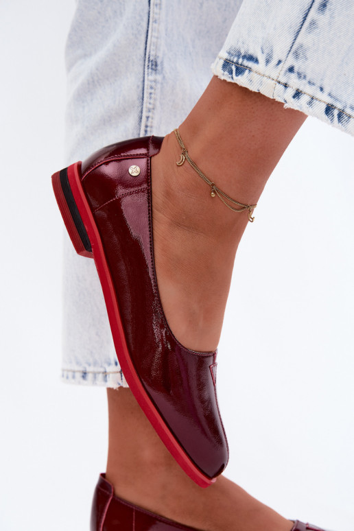 Leer Gelakte ballerinas Het heeftciejka K7463-23 bordeaux