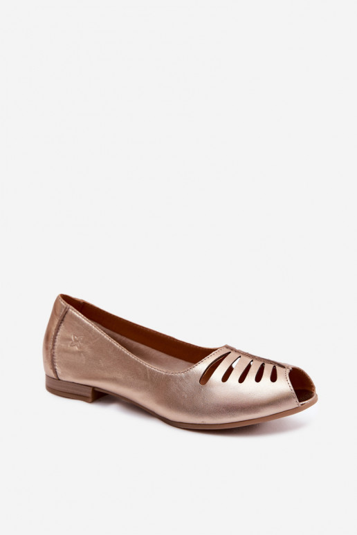 Ażurowe ballerina's van faux leer Tai turiciejka P7541-32 goud