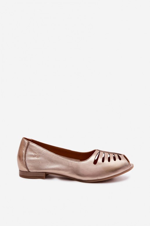 Ażurowe ballerina's van faux leer Tai turiciejka P7541-32 goud