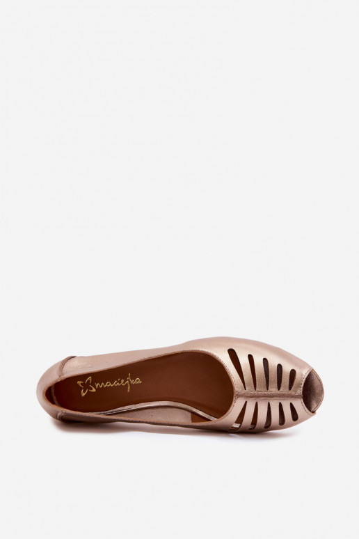 Ażurowe ballerina's van faux leer Tai turiciejka P7541-32 goud