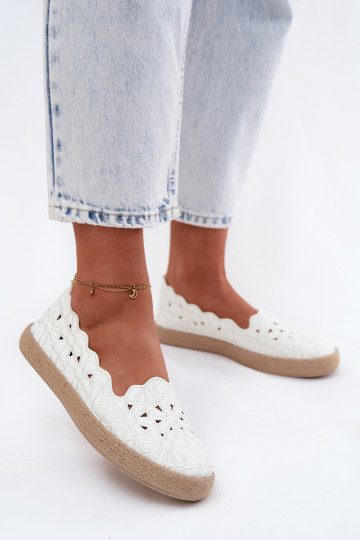 Espadrilles met elementen van opengeInerkt met bloemen Initte kleur Merivelle 2