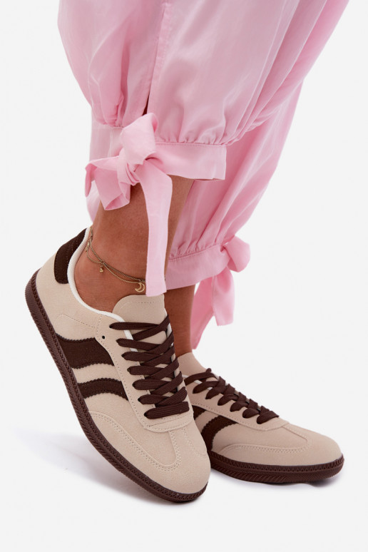 Dames sportieve schoenen in zandkleur Lurea