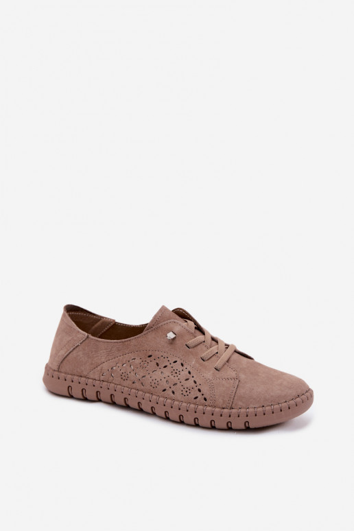 Schoenen met uitsnijdingen van faux suede in zandkleur Flaria