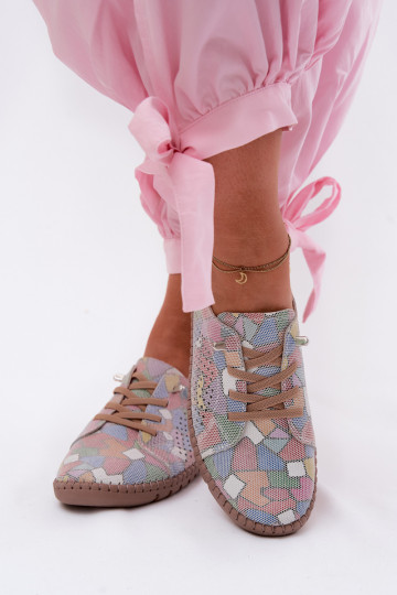 Met patroon met elementen van opengeInerkt schoenen DamesOpturalnego van suèdeu Verschillende kleuren Belessa 2