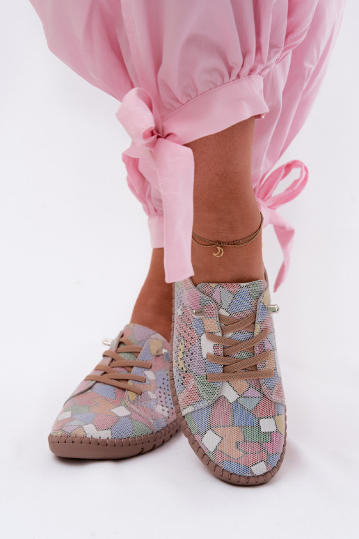 Met patroon met elementen van opengeInerkt schoenen DamesOpturalnego van suèdeu Verschillende kleuren Belessa