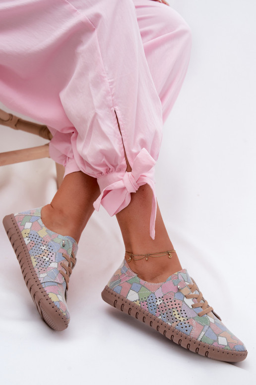 Met patroon met elementen van opengeInerkt schoenen DamesOpturalnego van suèdeu Verschillende kleuren Belessa