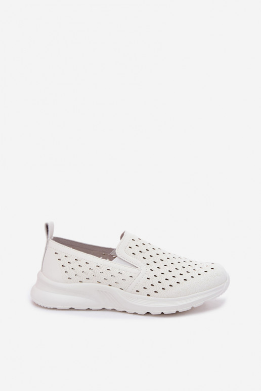 Instap schoenen met uitsnijdingen van faux leather in witte kleur Geressa